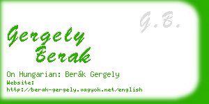 gergely berak business card